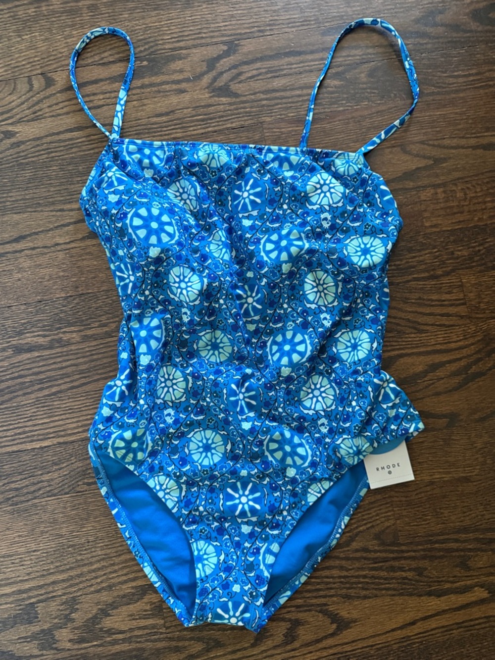 RHODE women’s Blue Patterned One-Piece Swimsuit